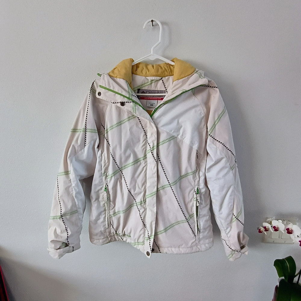 Columbia Omni-Tech Waterproof Jacket Womens Medium Hooded Ski Snow Coat